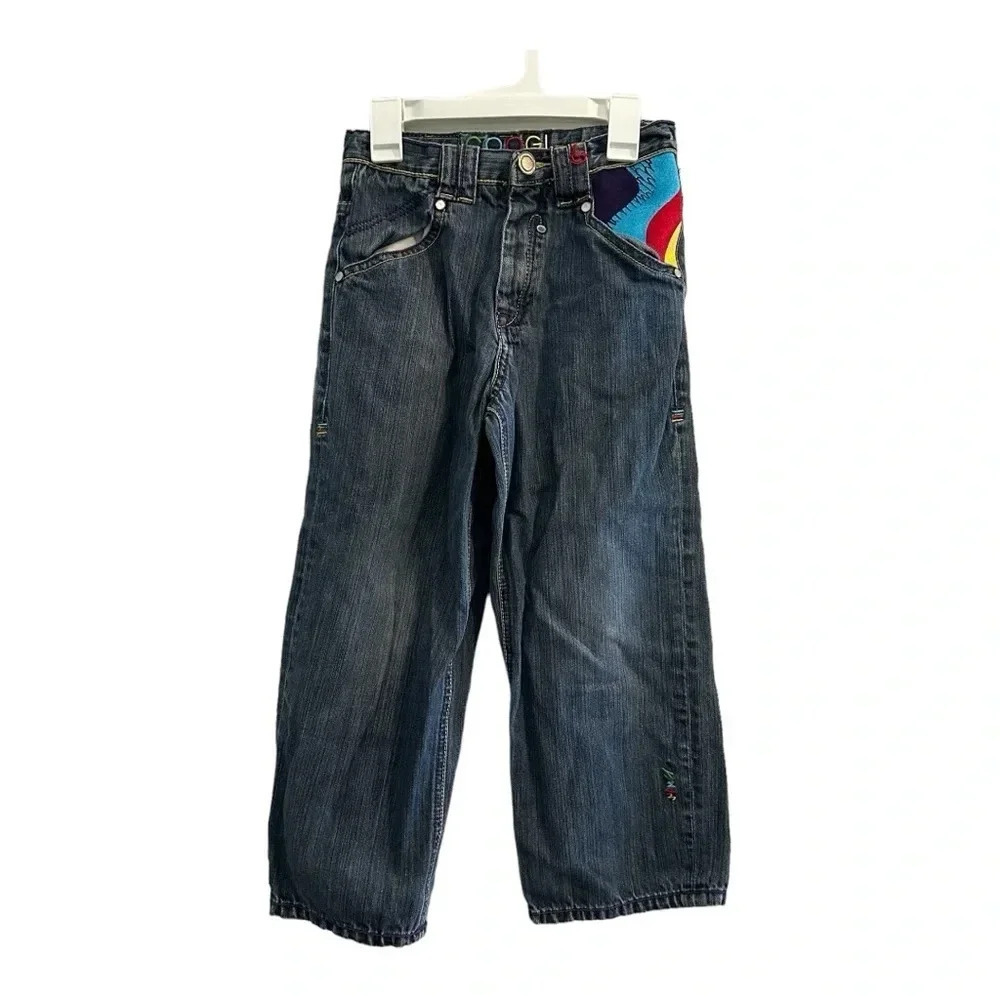 Vintage COOGI Colorful Embroidered Boys Denim Jeans // size 7X